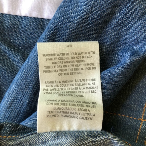 Twin Ralph Lauren  Denim Bedskirt Chambray Lauren - Picture 4 of 5